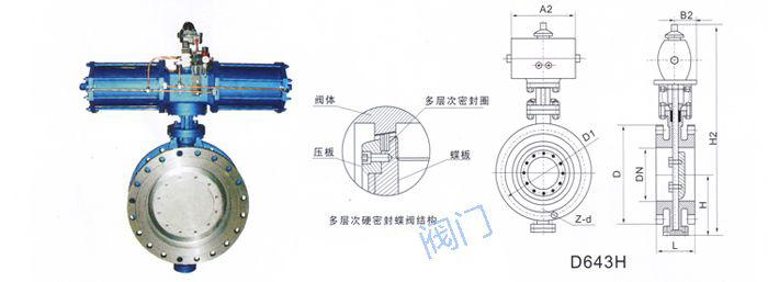 氣動(dòng)法蘭式多層次硬密封蝶閥